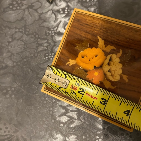 Brown and Yellow Floral Wooden Decor Accent box - Picture 5 of 7